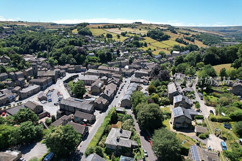 Holmfirth  West Yorkshire, England  drone aerial view
